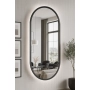Lustro VELVET OVAL – Owalne Lustro w Matowej Czarnej Ramie MDF z podświetleniem LED do Sypialni, Przedpokoju i Salonu Biura